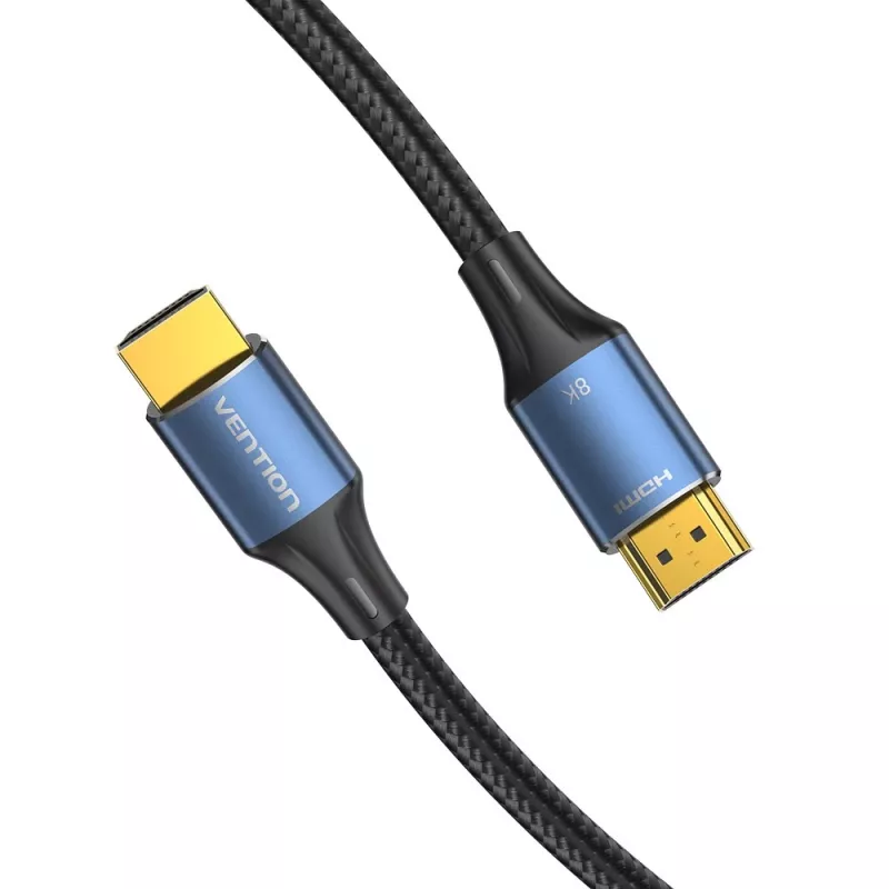 Vention HDMI-A laidas, vyriškas-į-vyrišką, 8K, 5 m, mėlynas, aliuminio lydinio jungtys, medvilninis pynimas