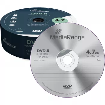MediaRange 25 vnt. DVD-R 4,7 GB 120 min. 16x ant veleno MR403
