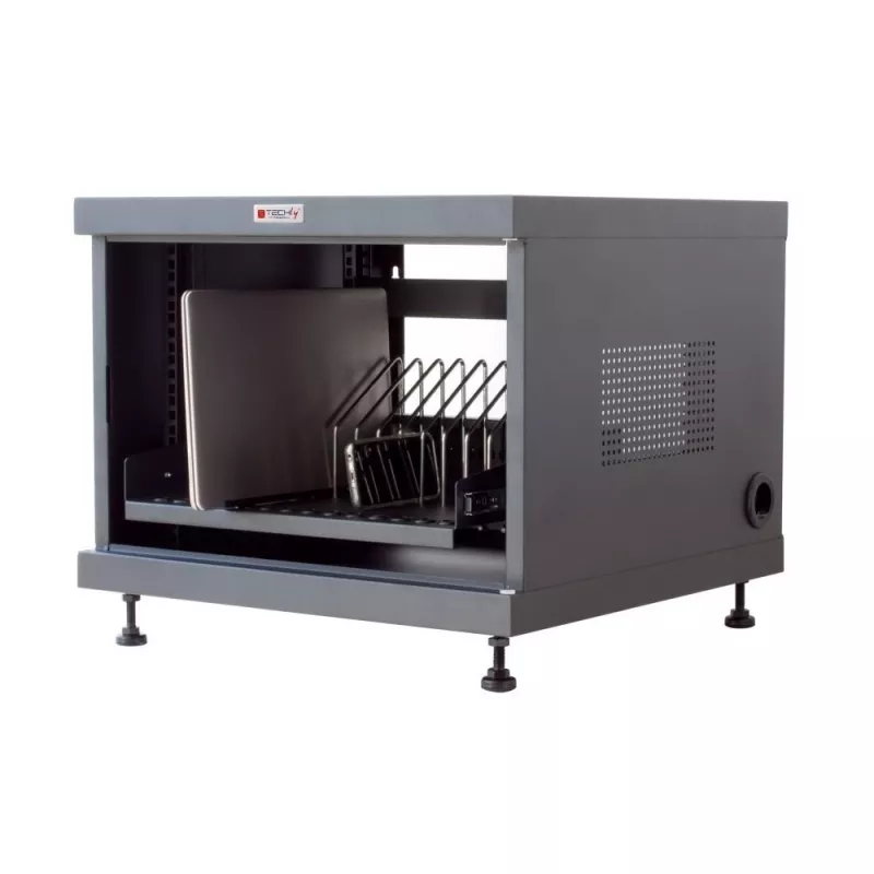 Stovo lentyna TECHLY 367652 kabelių tvarkyklė su 3M lipnia juosta, plieninė, 550×550×410 mm, juoda