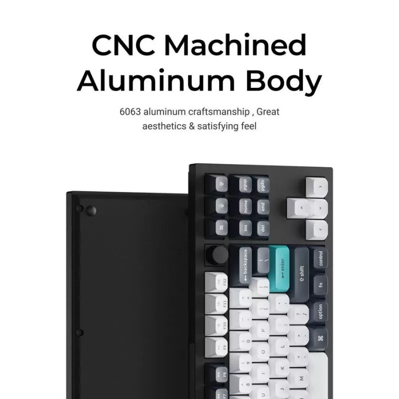 Belaidė klaviatūra Keychron Q3 Max RGB/CARBON Black Q3M-M4
