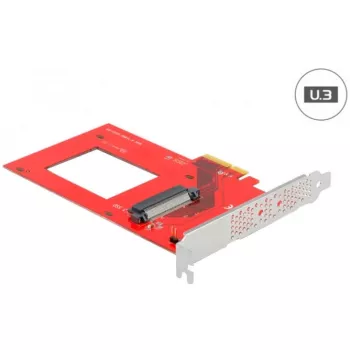 DeLOCK PCI Express x4 kortelė į 1 vidinį U.3 raudoną sidabrinę