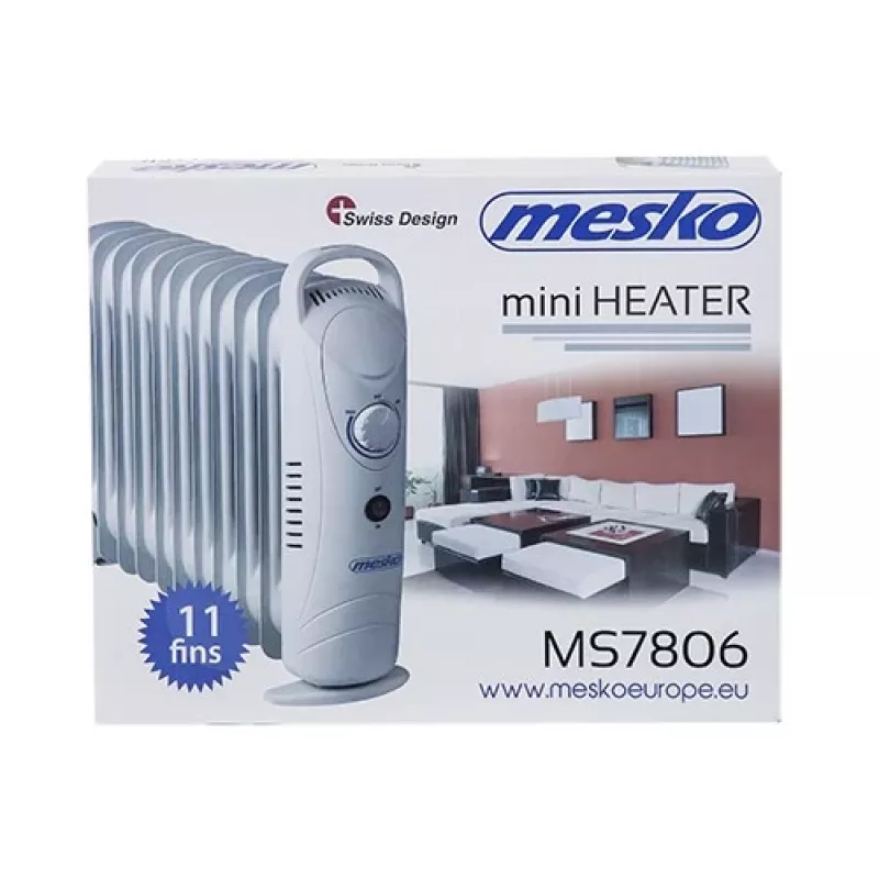 Elektrinis alyvinis radiatorius Mesko MS 7806, 1200 W, baltas
