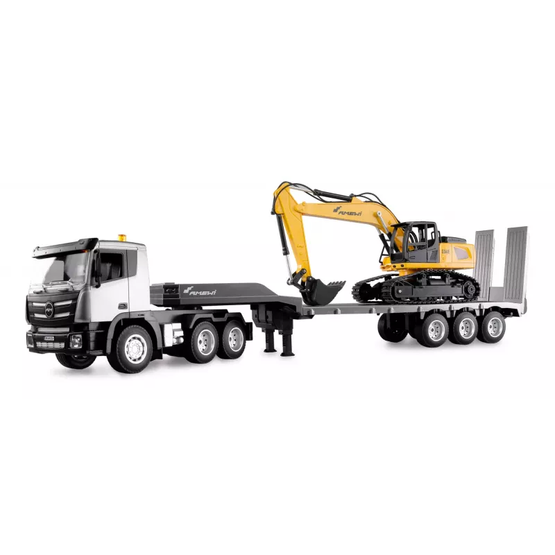 Amewi 2-in-1 žemagrindė priekaba ir ekskavatorius G836E/G041E 1:24 RTR