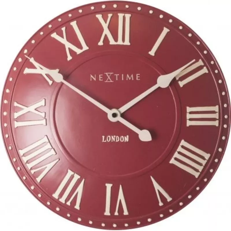 NeXtime klok 3083ro London Roman, Ø34.5 cm, sieninis, raudonas/ baltas