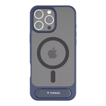 Telefono dėklas Torras Pstand Series, skirtas iPhone 16 Pro – mėlynas, plonas, lengvas, apsauginis