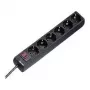 Hama 00030394 apsauginis nuo viršįtampių lizdų blokas juodas 6 AC lizdai 230 V 1.4 m