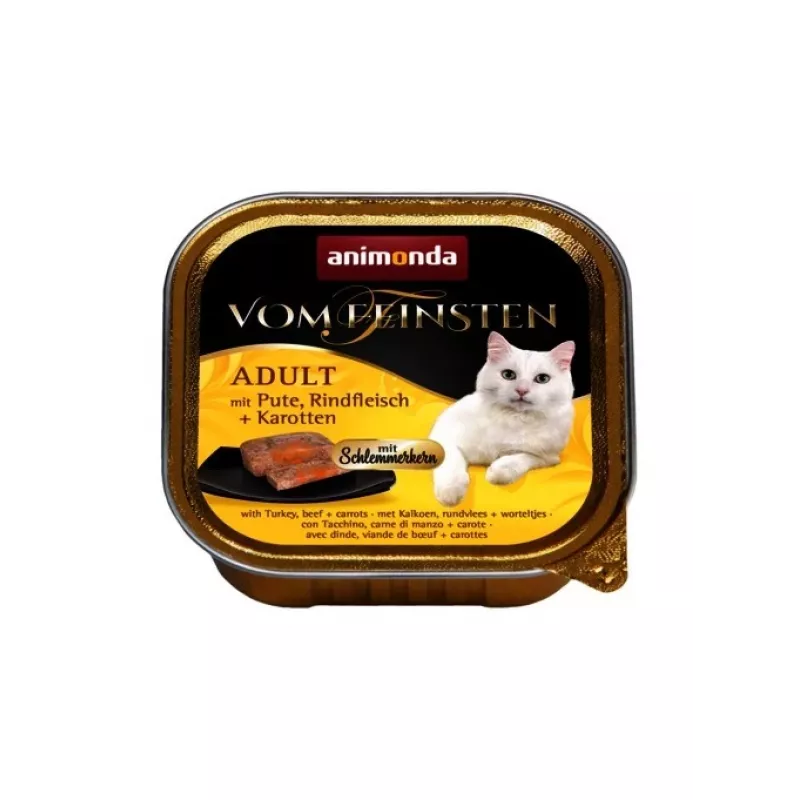 ANIMONDA Vom Feinsten Adult Turkey, beef and carrots - šlapias ėdalas katėms - 100g