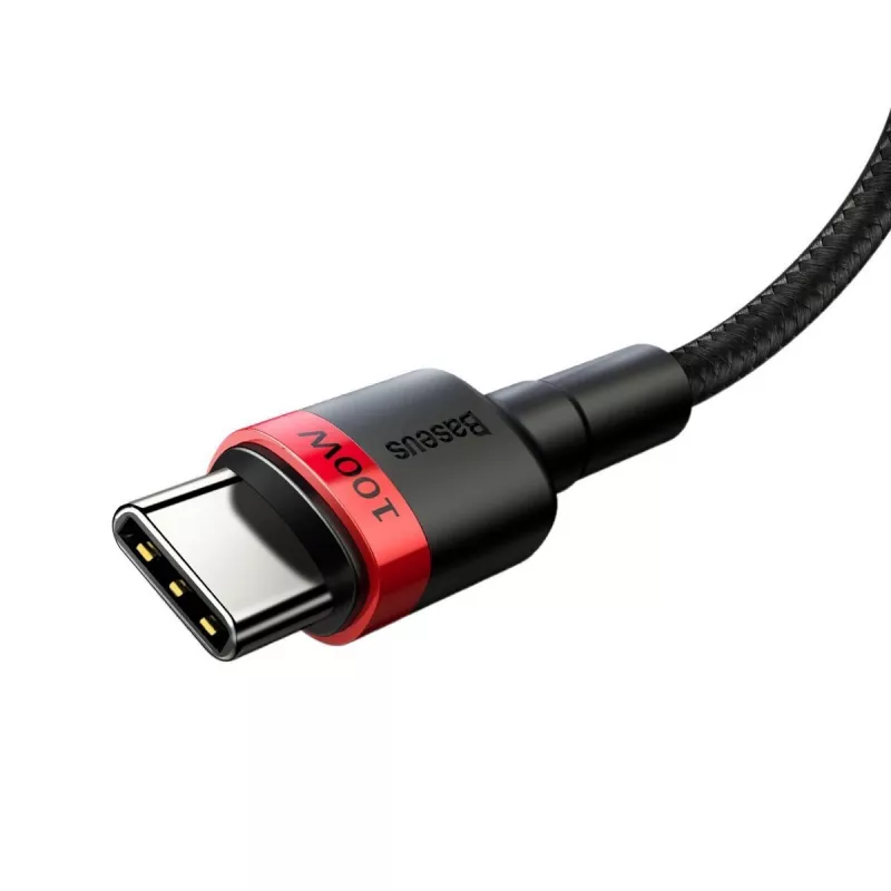 Baseus Cafule PD2.0 100W greito įkrovimo USB-C laidas (20V 5A) 2m Raudonas+Juodas