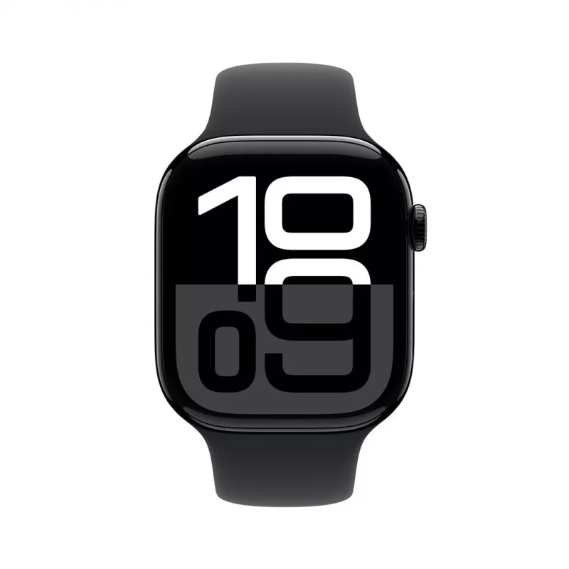Apple Watch Series 10 GPS 46mm Jet Black Aliuminio Korpusas su Juoda Sportine Juosta - M/L