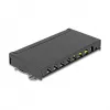 Patch panel DELOCK Mini Desktop RJ45 8 prievadų Cat.6A ekranuotas juodas ant stalo, sienos ar DIN bėgio
