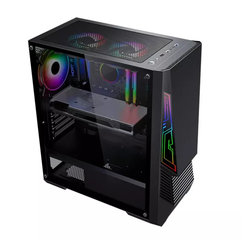 Korpusas GOLDEN TIGER Buffalo M730i, ATX/micro ATX, juodas, Midi Tower
