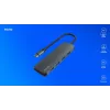 USB šakotuvas SAVIO AK-54 — 4× USB-A (USB 3.2 Gen 1), USB-C jungtis, juodas
