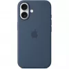 Apple MYY23ZM/A silikoninis dėklas su MagSafe, skirtas iPhone 16, mėlynas (Denim)