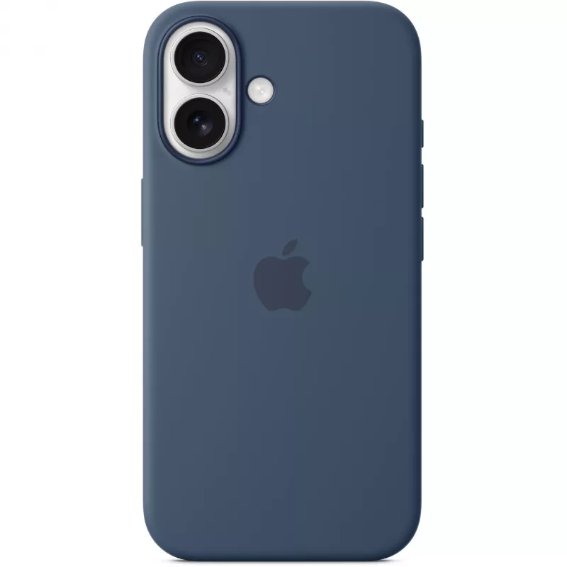 Apple MYY23ZM/A silikoninis dėklas su MagSafe, skirtas iPhone 16, mėlynas (Denim)