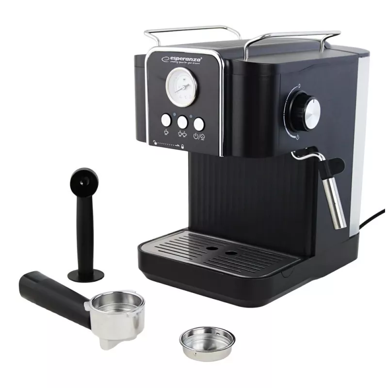Espreso kavos aparatas ESPERANZA EKC010 — 1,8 L vandens talpa, 850 W, 20 bar, įmontuotas pieno putotuvas