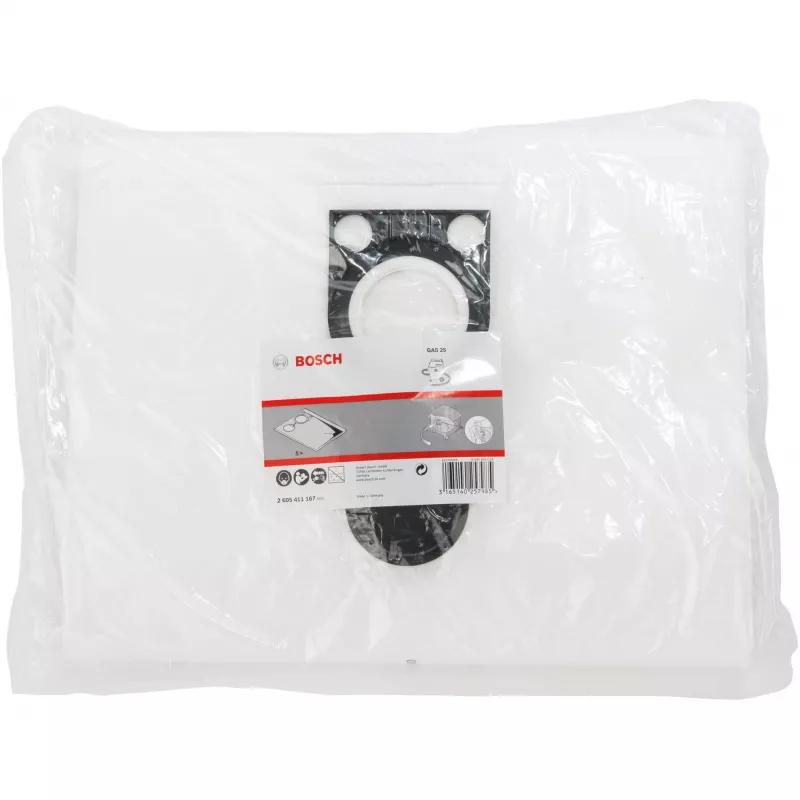 Bosch 2 605 411 167 dulkių maišeliai GAS 25 Professional (5 vnt.)
