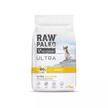 Sausas šunų ėdalas VETEXPERT RAW PALEO Ultra Mini Adult Turkey 8 kg