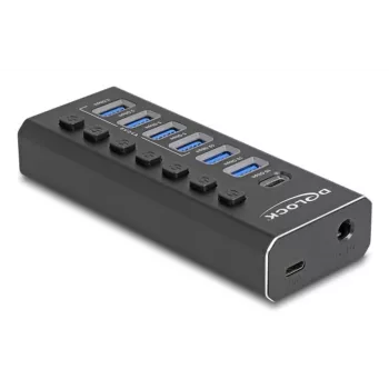 DeLOCK 64326 USB 3.2 Gen 2 (3.1 Gen 2) Type-C centrinė stotelė 10000 Mbit/s juoda