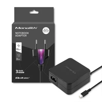 Qoltec 51027 Įkroviklis | 65W | 5-20.3V | 2-3.25A | USB Type C | PD
