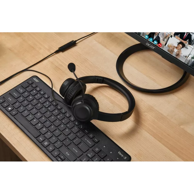 Laidinė biuro ausinė Acer AHW154 – stereo, 3,5 mm lizdas, tvirtas dizainas