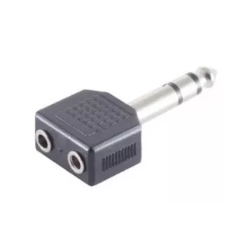 Kabelio lyties keitiklis MicroConnect AUDANS 6,35 mm į 2 x 3,5 mm juodas