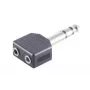Kabelio lyties keitiklis MicroConnect AUDANS 6,35 mm į 2 x 3,5 mm juodas