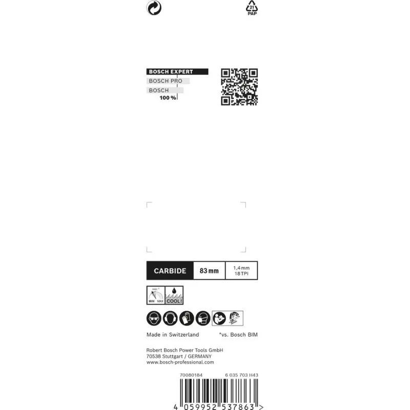 Bosch Expert T118 EHM pjūklo geležtė metalui, karbidas, 3 vnt.