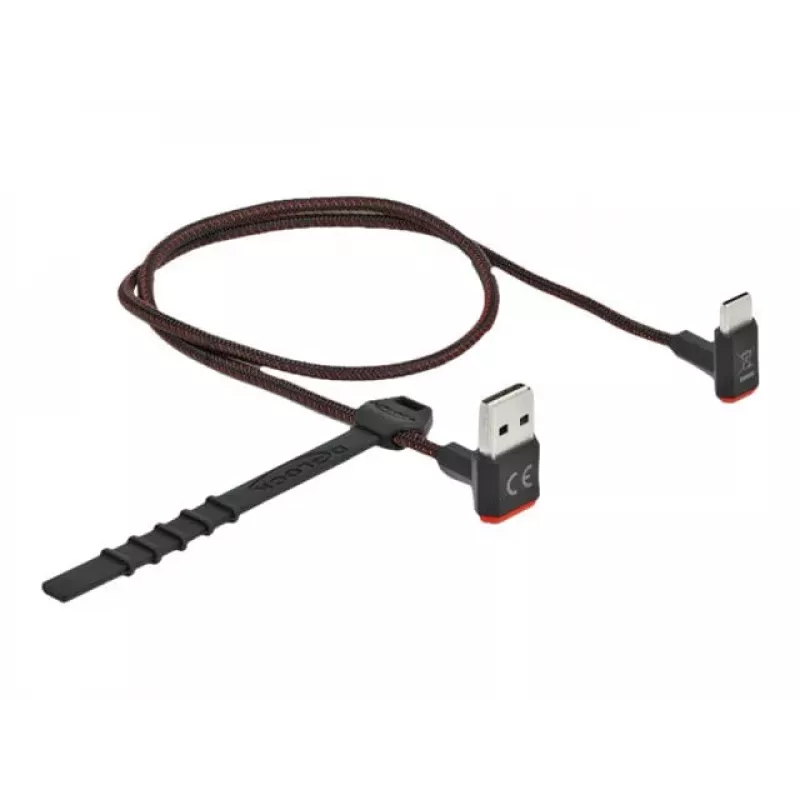 USB laidas DeLOCK EASY-USB 2.0 Type-A vyriškas į Type-C vyriškas kampuotas 0,5 m juodas