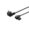Maitinimo laidas SAVIO CL-116 — 1,8 m, juodas, lenktas C tipo kištukas į lenktą IEC C13, 3 gyslų 0,5 mm²