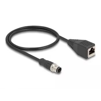 DeLOCK M12 adapterinis kabelis D-coded 4 kontaktų kištukas į RJ45 lizdą 50 cm