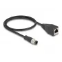 DeLOCK M12 adapterinis kabelis D-coded 4 kontaktų kištukas į RJ45 lizdą 50 cm