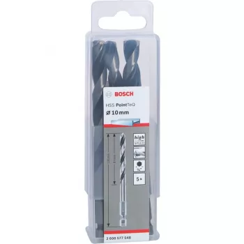 HSS PointTeQ grąžtas metalui 5 vnt. 10 mm šešiakampis kotas ilgis 133 mm