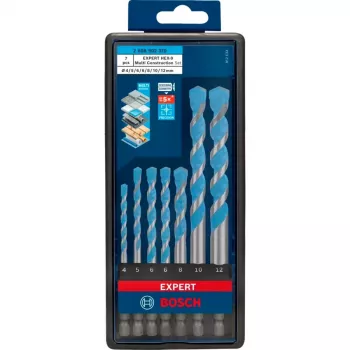 Gręžtų rinkinys Bosch Expert HEX-9, 7 vnt., 4–12 mm, HEX-9 kotas