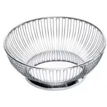 Alessi 826/24 apvalus patiekalų krepšelis iš nerūdijančio plieno, veidrodinis
