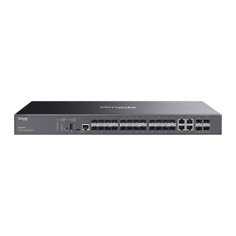 TP-LINK Omada Switch 24x GE SG5428XF – tinklo jungiklis, 0,1 Gbps