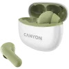 CANYON TWS-5 belaidės ausinės (į ausis), žalios, Bluetooth 5.3, liečiamas valdymas, USB-C įkrovimas