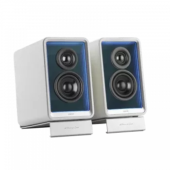 Edifier QR65 aktyvus stalinis monitorius su GaN įkrovikliu | 70 W | Bluetooth | Baltas | Belaidis ryšys