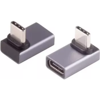 USB-C adapteris ShiverPeaks Pro 90° kampinis 4.0 - stačiu kampu lenktas USB-C jungtis, suderinamas su USB4/USB3.2 įrenginiais