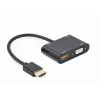 Gembird A-HDMIM-HDMIFVGAF-01 adapteris HDMI kištukas–HDMI lizdas + VGA lizdas su garsu ir papildomu maitinimo lizdu
