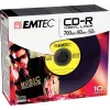 EMTEC Vinyl Look - 10 vnt. CD-R - 700 MB (80 min) 52x - Mėlyna, Geltona, Alyvinė, Žalia, Rožinė - Plonas Jewel dėklas