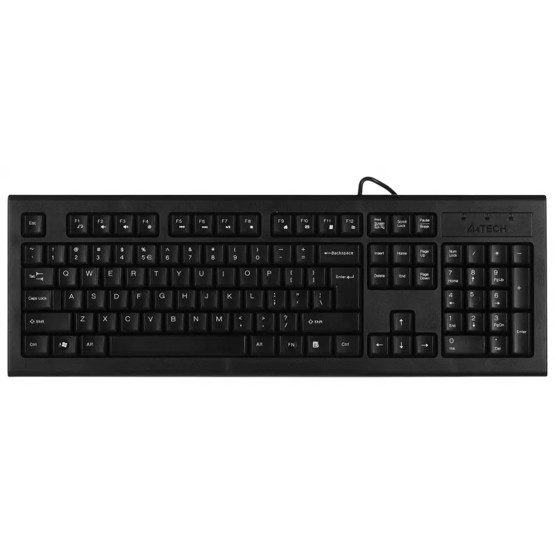 A4Tech KR-85 klaviatūra USB QWERTY JAV anglų juoda