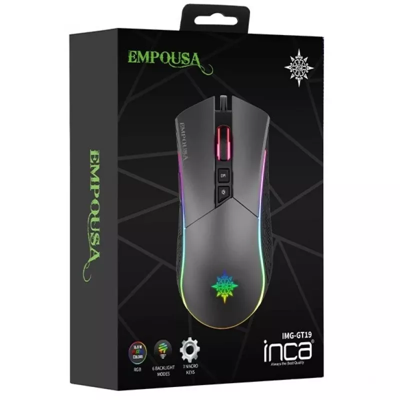 INCA Gaming Mouse IMG-GT19 4800 DPI, RGB, 7 mygtukai, USB