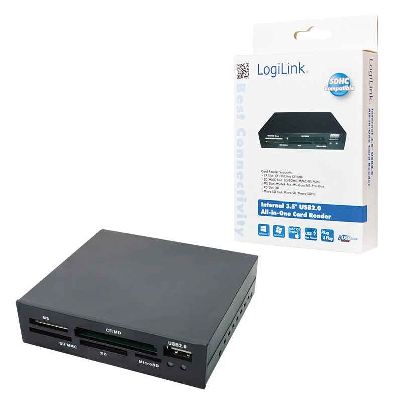 LogiLink CR0012 kortelių skaitytuvas USB 2.0 vidinis juodas