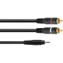 Garso adapterio laidas Omnitronic 3,5 mm lizdas – 2×RCA, 1 m