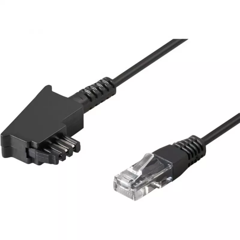 Wentronic Goobay telefono laidas TAE-F (kištukas) – RJ-45 (kištukas) 15 m juodas (51236)