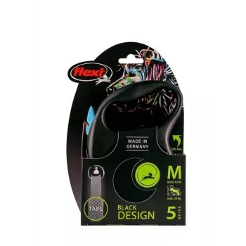 Ištraukiamas šuns pavadėlis Flexi Black Design M — 5 m juosta, iki 25 kg, ergonomiška rankena