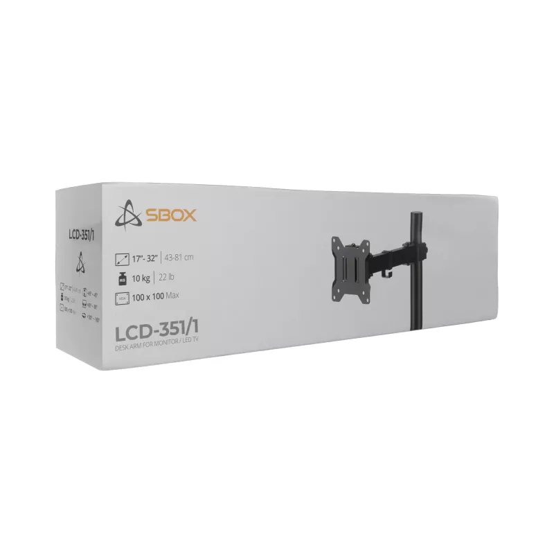 Sbox LCD-351/1-3 monitoriaus rankena (17-32 colių / 10 kg / VESA 100x100)