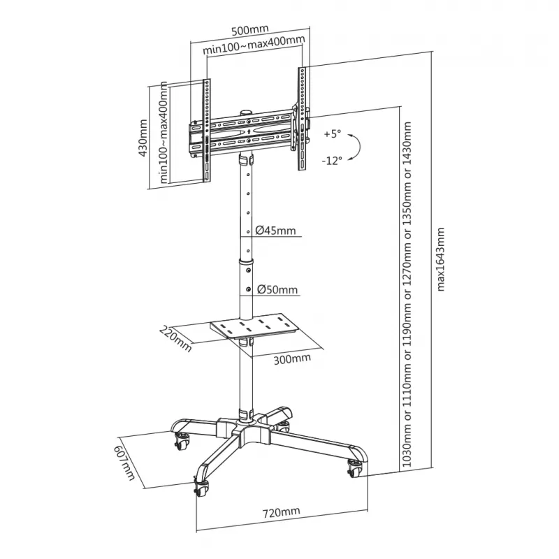 SBOX TV sieninis laikiklis FS-224-2 32–55 col., 35 kg, VESA iki 400×400