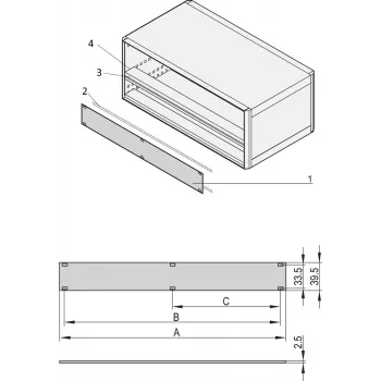 SCHROFF priekinis skydelis 1U 84HP - stovo aksesuaras (20850426)
