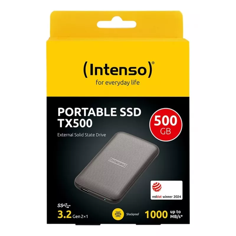 Intenso TX500 išorinis SSD diskas 500GB USB Type-C 3.2 Gen 2 rudas